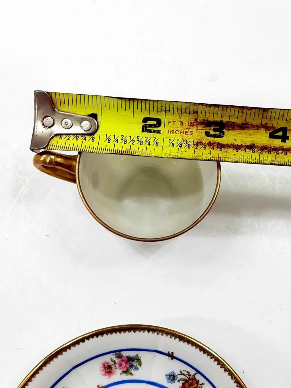 Antique 1909 J.P.L Limoges France Flowers Gold Trim Porcelain Cup & Saucer AS IS